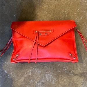 100% authentic Balenciaga red envelope clutch